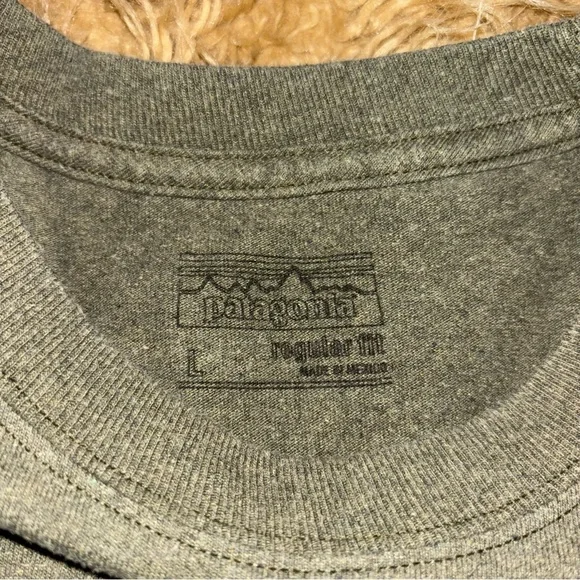 *Patagonia Men's Olive Tee Adventure Ready Hiking Trailwear Outdoor Minimalist L - Picture 2 of 8